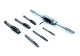 Set of metal threading tools isolated