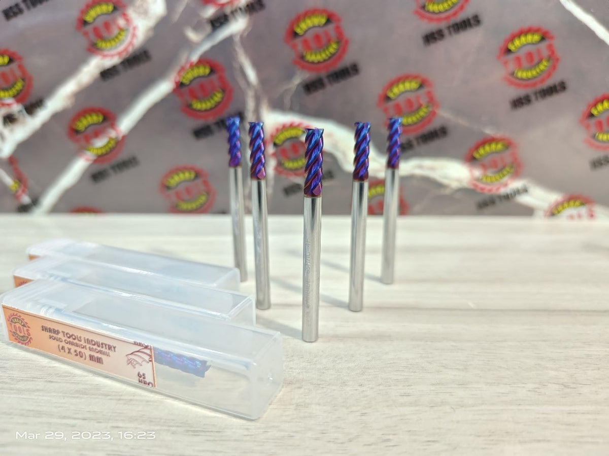 1 to 6mm CARBIDE 4F SQ. ENDMILL (65 HRC) Pack of 2