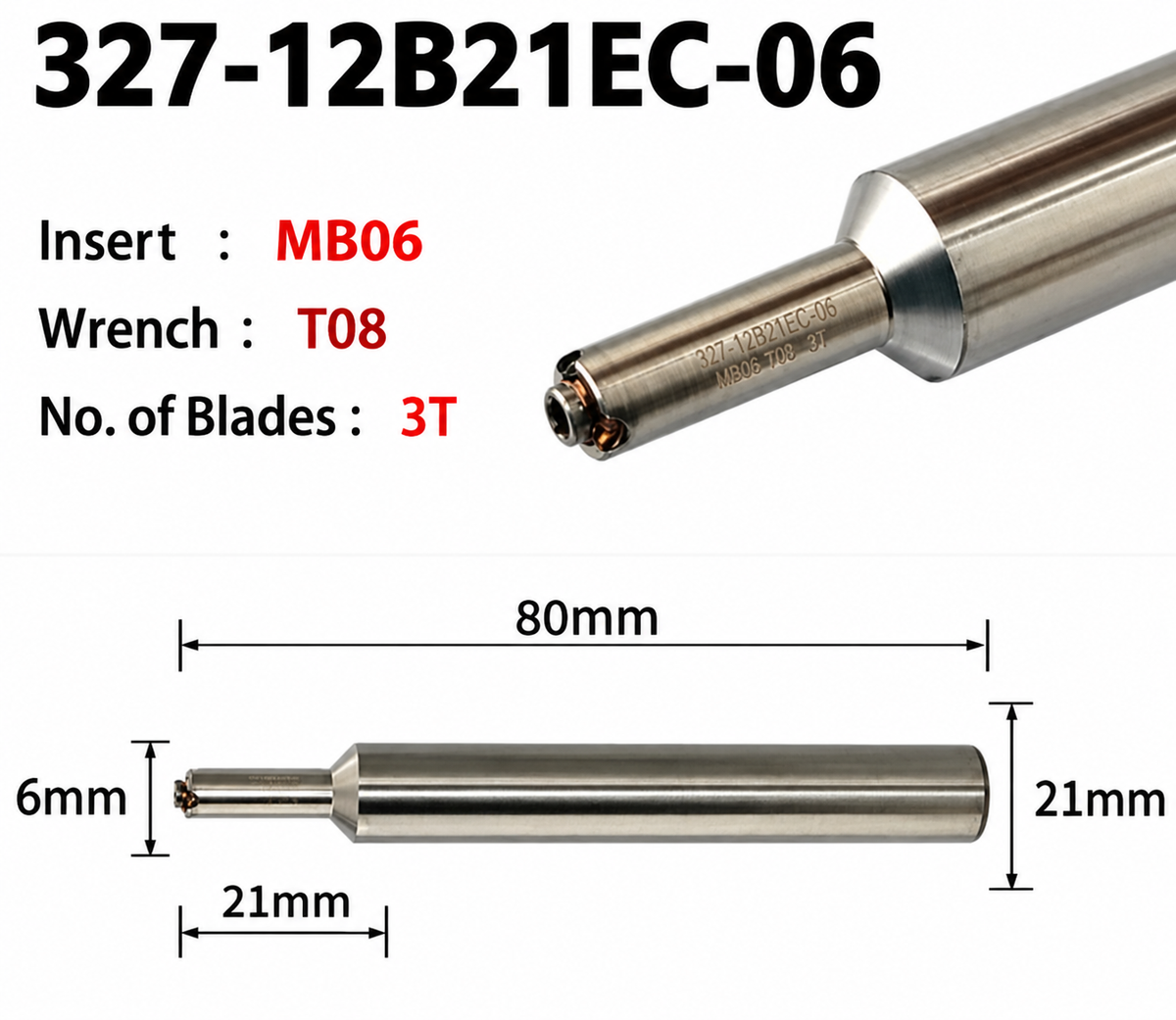 327-12B21EC-06 milling cutter holder