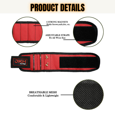 Red magnetic wristband details