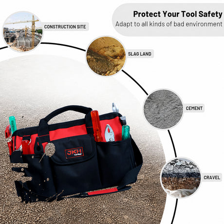 16" Tool bag with flap 18 pockets