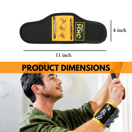 Yellow wristband dimensions diagram