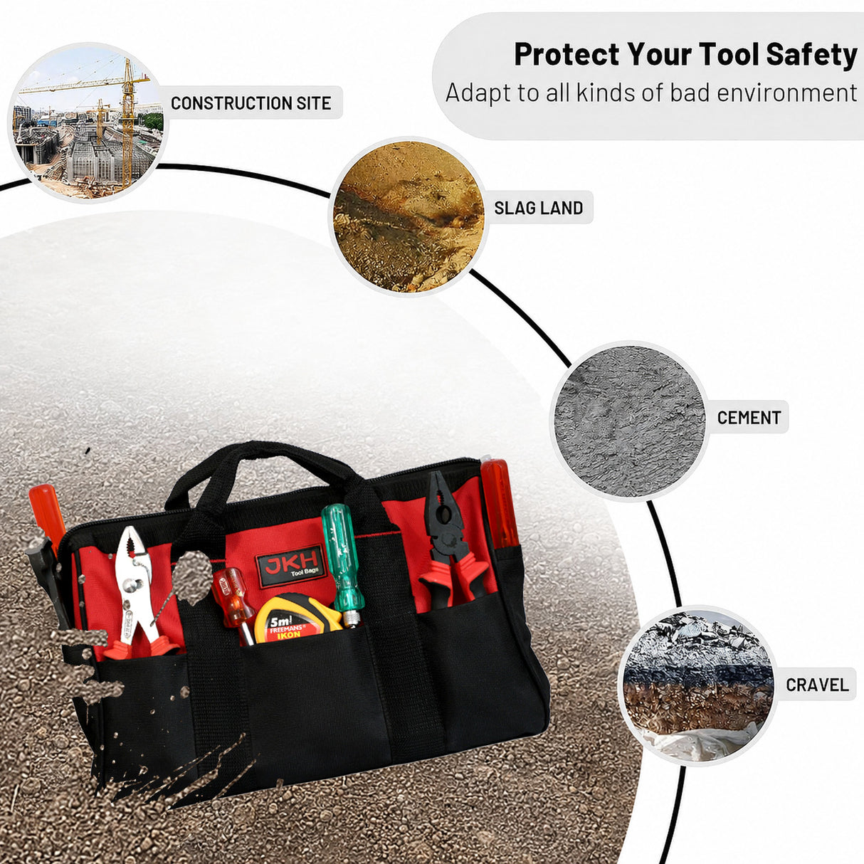 16" Tool bag without strap  10 pockets