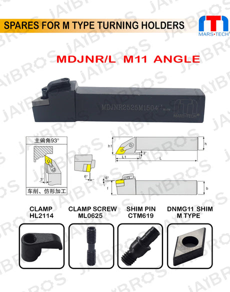 Spares for M type turning holders 