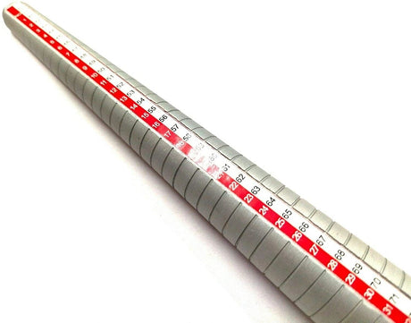 Metal jewelry ring sizing mandrel