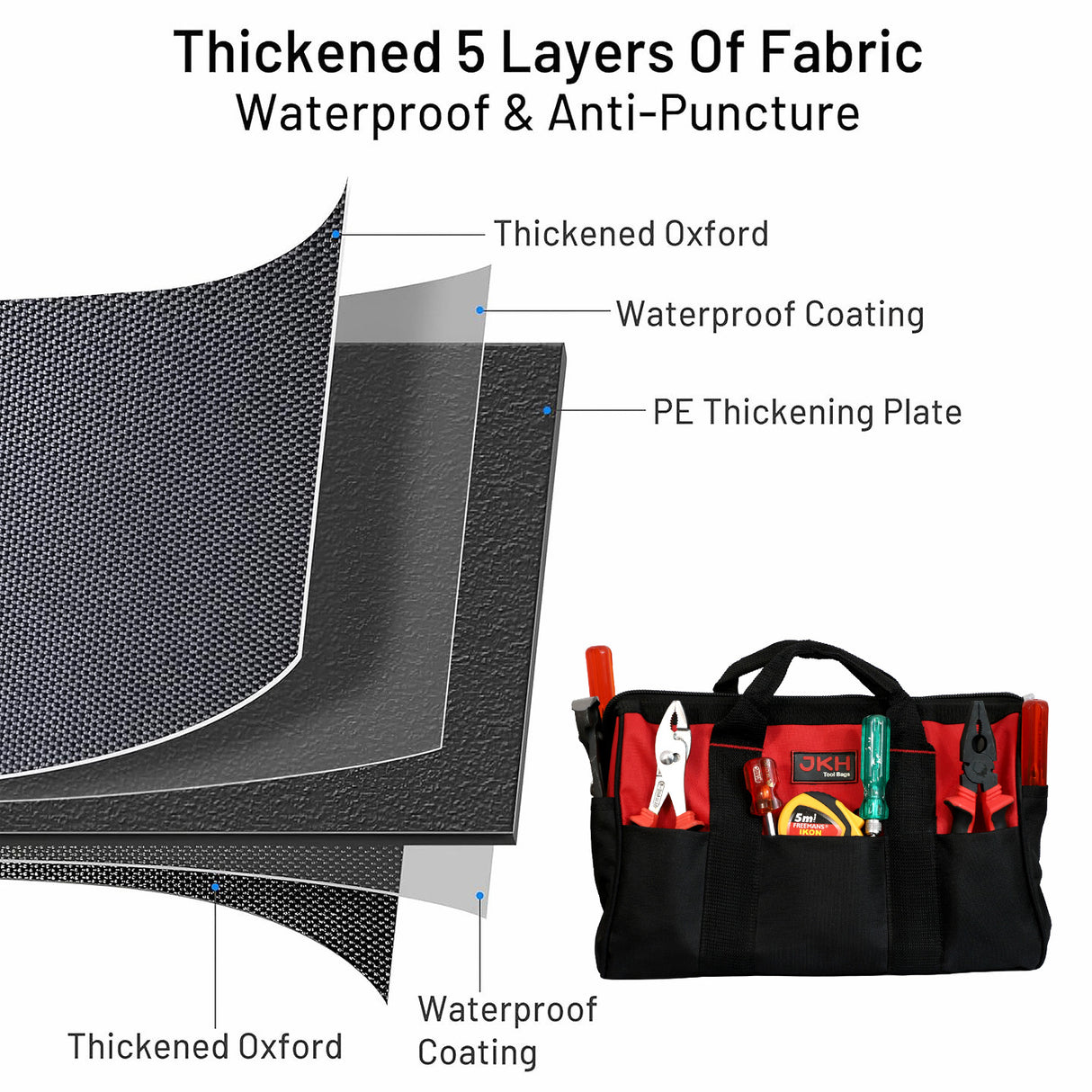 16" Tool bag without strap  10 pockets