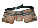 Brown canvas tool belt pouches