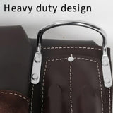 Leather Tool Belt Pouch Bag, 12-Pocket Extra Large Carpenter Tool Belt for Construction, Framers & Handyman, Fits 28″–40″ Waist