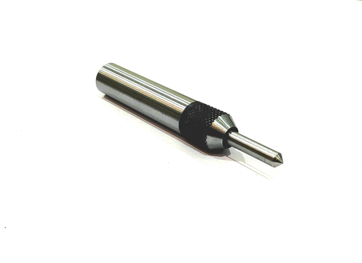 Spring-loaded tap guide tool with knurled ring top angle view
