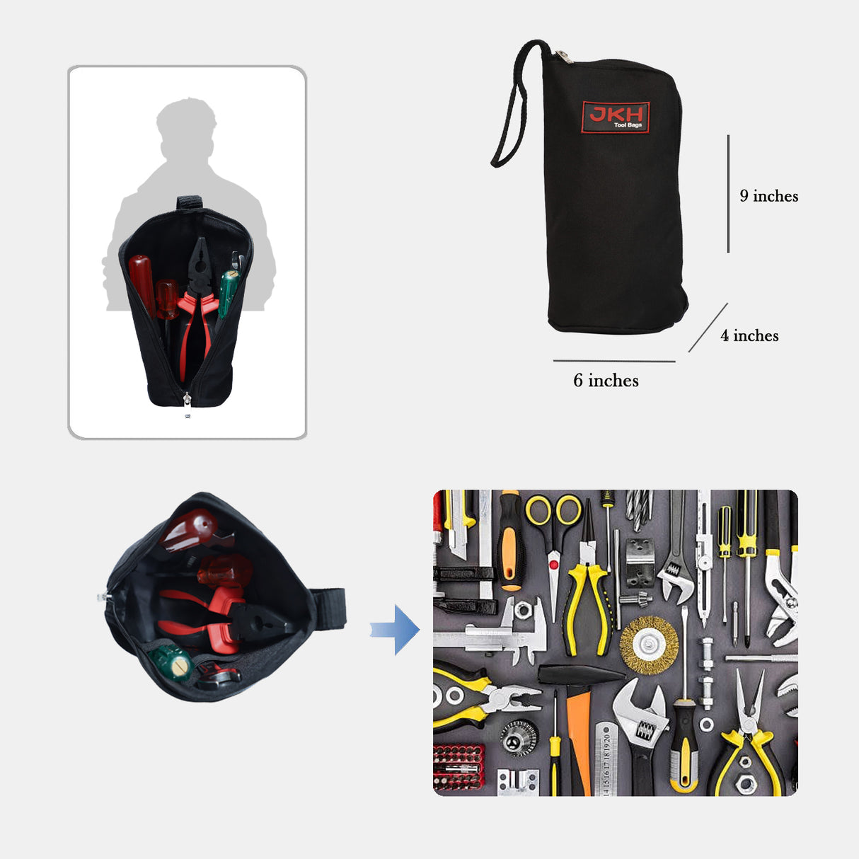 Drum tool kit pouch 6 pockets