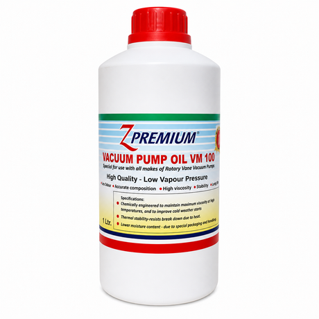 Z Premium VM100 vacuum pump oil white bottle