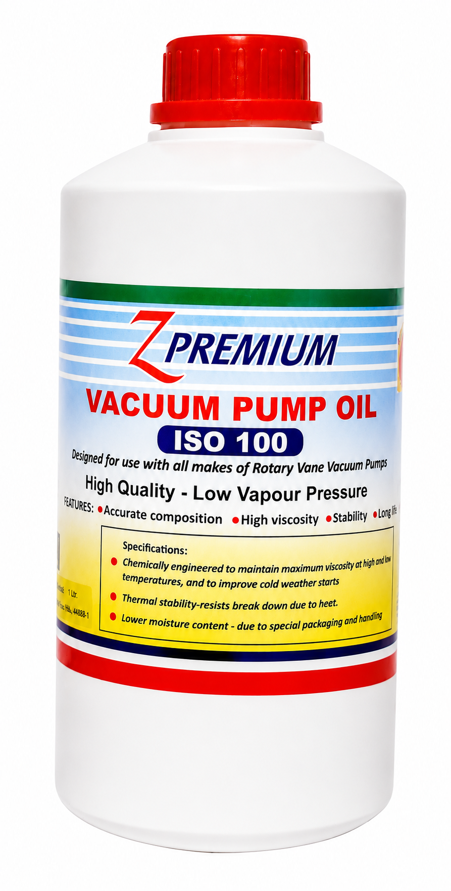 Z Premium Vacuum Pump Oil ISO 100 bottle with red cap