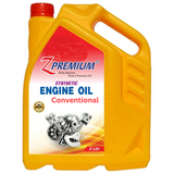 Yellow oil container with red cap and Z Premium engine oil
