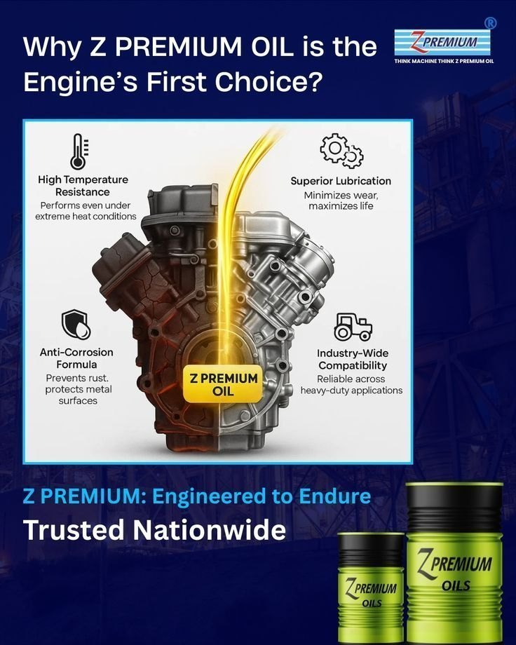 Z Premium oil highlighting engine benefits