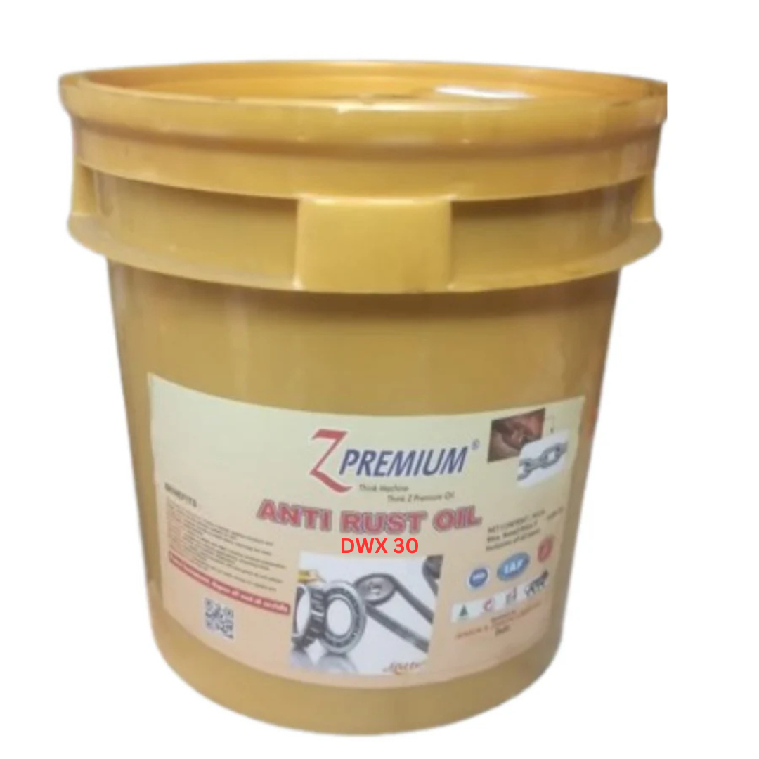 Yellow bucket of Z Premium Anti Rust Oil DWX 30 
