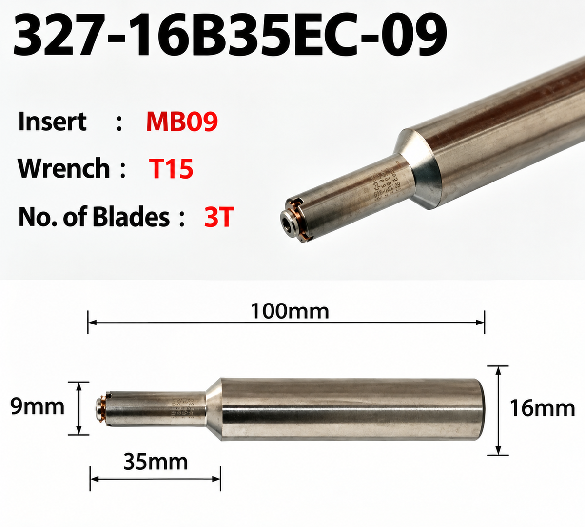 327-16B35EC-09 milling cutter holder