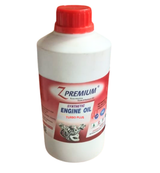 Bottle of Z Premium synthetic engine oil with a red cap