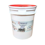 White bucket with red lid labeled 'Z Premium
