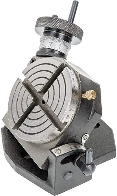 New 4"(100 mm) Tilting Rotary Table + 65 mm Chuck Self Centering+Back Plate+ Tnuts