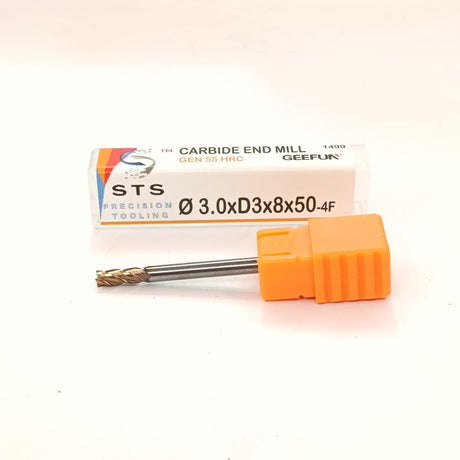 Carbide End Mill 55 hrc 1mm to 4 mm std.