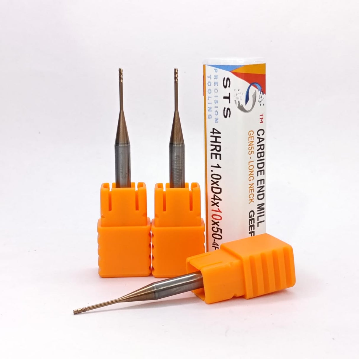 Carbide Long Neck End Mill (RIB Series) 55 hrc.