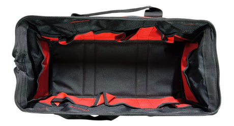Black and red duffel bag 