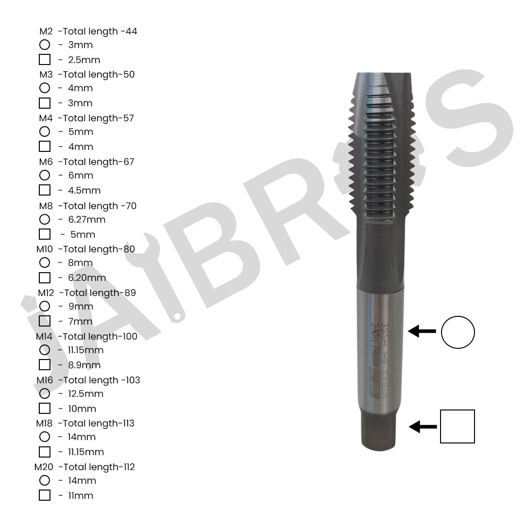HSS Taps SPPT M2 AND M35 Grade