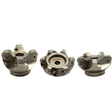 Three metal cylindrical components 