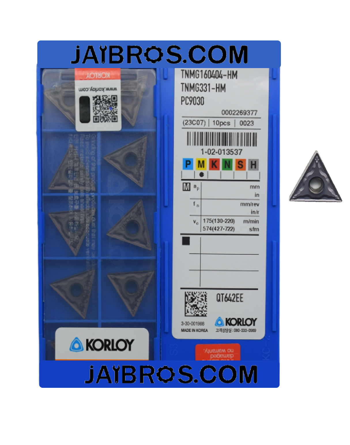 Korloy TNMG160404/08 HM PC9030