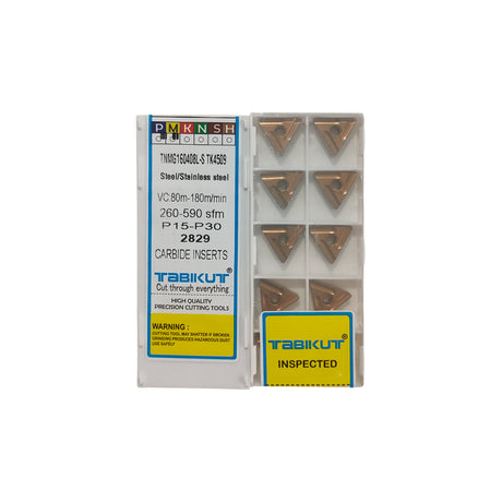 Pack of carbide inserts with Tabikut branding 