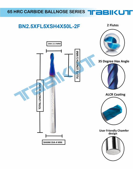 Blue-tipped carbide mill