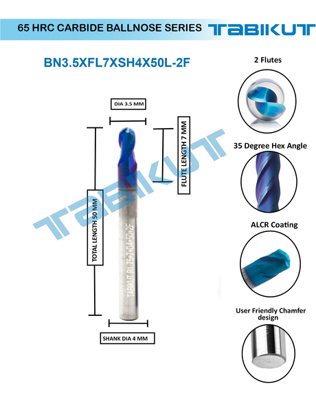 Blue carbide end mill