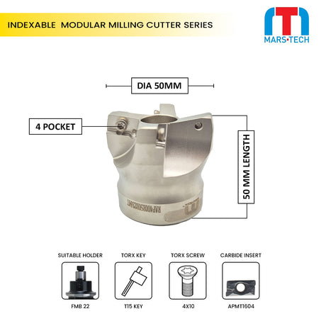 Indexable modular milling cutter 