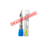 Two drill bits with blue and yellow handles 