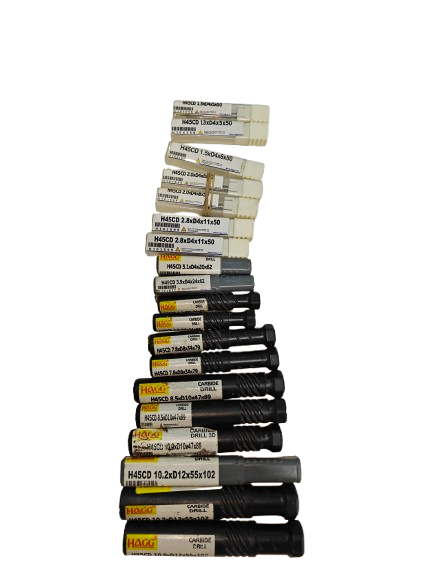 Assorted carbide drill bits