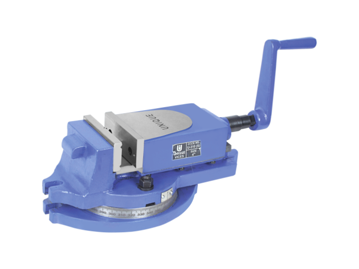 Blue swivel base milling vice.