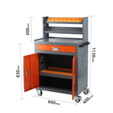 Orange and grey tool cart