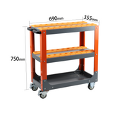 Orange and grey tool cart