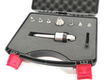Lathe tailstock center set in protective case with tools