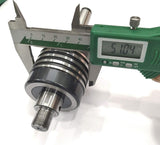 Digital caliper measuring metal spindle