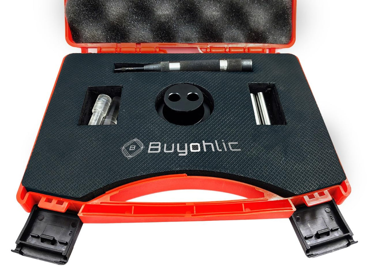 Buyohlic optical center punch set in red case