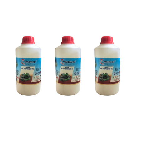Three bottles of Z-Premium air compressor oil
