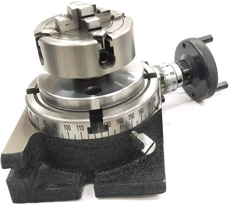 4"/ 100 mm Regular Rotary Milling Indexing Table With Small Chucks and back Plate