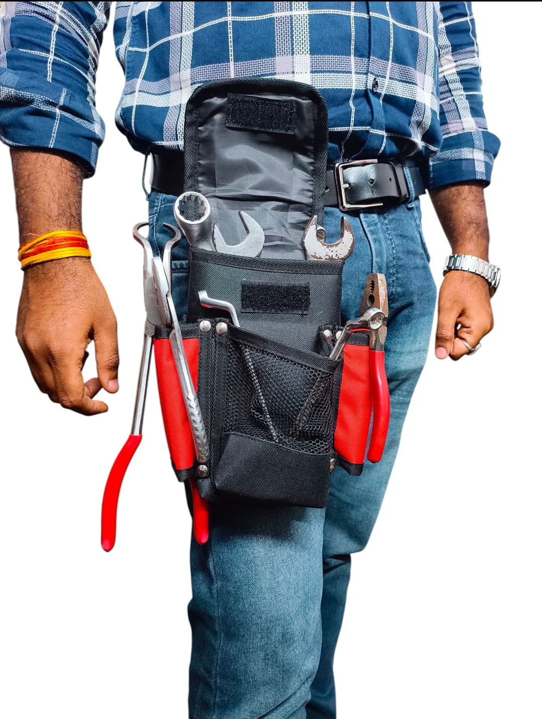 Person wearing a tool belt 
