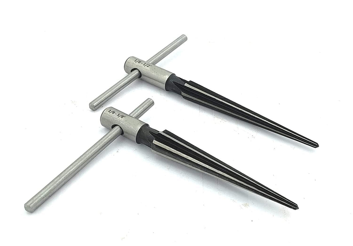 Set of 2 hand taper reamers with T-handle bar grips
