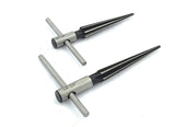 Set of 2 T-handle hand taper reamers (1/8"-1/2" & 1/8"-5/8")