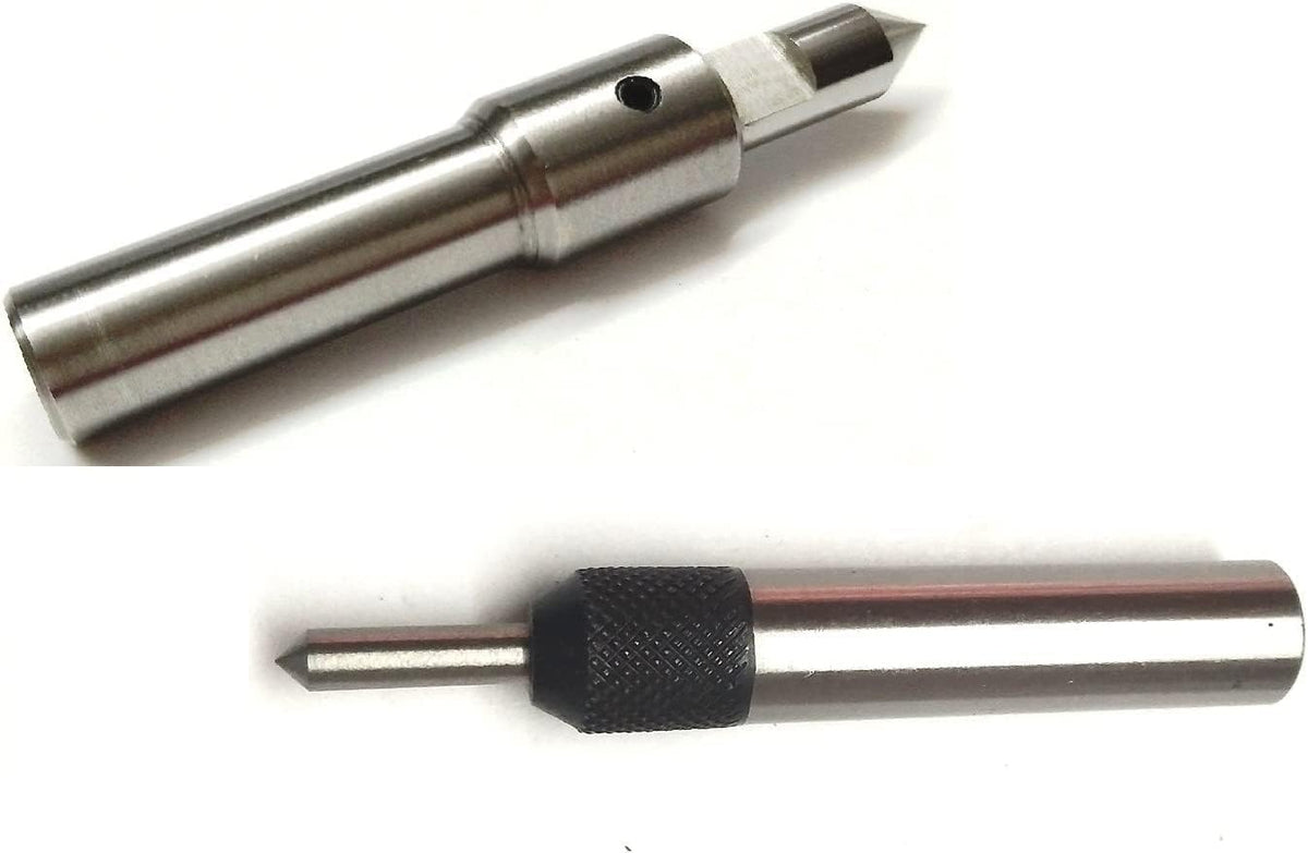Set of two spring loaded tap guide center tools smooth and knurled