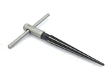 Hand taper reamer tool sized 1/8 to 1/2 inch with removable T-handle