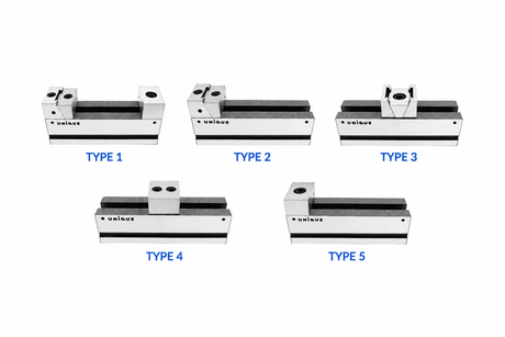 Unique modular precision vise jaw types