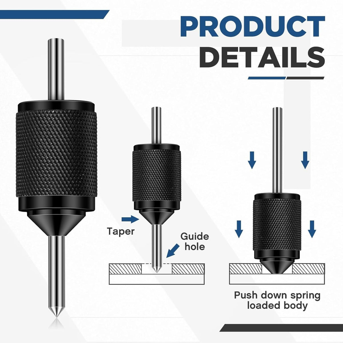 Universal transfer punch product details and hole alignment diagram